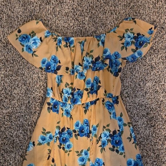 Floral Off-Shoulder Maxi Dress/Romper - Picture 2 of 4
